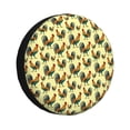 thumbnail image 1 of Honeii Roosters In Farm Print Tire Covers, Waterproof Anti-UV Sun Snow Rain Tire Covers for Trailers, RV, Camper, SUV, Truck-14 inch, 1 of 6