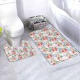 thumbnail image 1 of Honeii Rose Flowers Pattern Bathroom Anti-Skid Pad Bathroom Mat Vintage Seamless Pattern Not-Slip Toilet Rug Set, 1 of 6