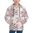 thumbnail image 1 of Honeii Rose Flowers Pattern Long-Sleeve Hooded Sweatshirt Pullover Hoodie for Boys and Grils-Small, 1 of 6
