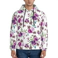 thumbnail image 1 of Honeii Rose Flowers Pattern Mens Hoodies Men's Loose Sleeve Sweatshirt,Pullover Hooded Sweatshirt for Men,Essentials Hoodie-Medium, 1 of 7