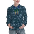 thumbnail image 1 of Honeii Rose Flowers Pattern Womens Oversized Hoodies Long Sleeve Sweatshirts Pullover Fall Outfits with Pocket-Large, 1 of 7