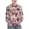 thumbnail image 1 of Honeii Rose Flowers Pattern Womens Oversized Hoodies Long Sleeve Sweatshirts Pullover Fall Outfits with Pocket-Small, 1 of 7