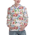 thumbnail image 1 of Honeii Rose Flowers Pattern Womens Oversized Hoodies Long Sleeve Sweatshirts Pullover Fall Outfits with Pocket-Small, 1 of 7