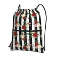 thumbnail image 1 of Honeii Rose Flowers Print Drawstring Backpack,String Bag,Sackpack Cinch Water Resistant Nylon for Gym Shopping Sport Yoga, 1 of 6