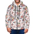 thumbnail image 1 of Honeii Rose Flowers Print Hoodies for Men, Pullover & Full Zip, Breathable Zip up Hoodie, Sweatshirt-Small, 1 of 5