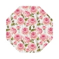 thumbnail image 1 of Honeii Rose Flowers Print Leather Coaster Set of 6, Ideal for Safeguarding Your Furniture from Drinks Spills and Effortless Cleanup,Octagon, 1 of 5