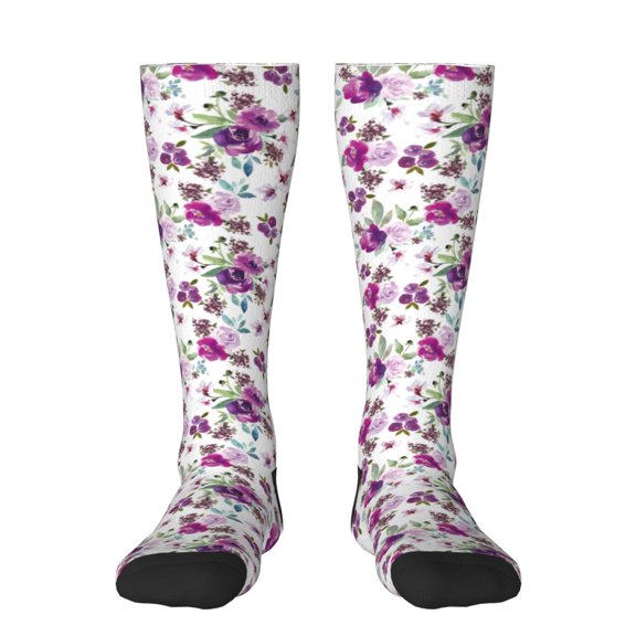 Honeii Rose Flowers Print Long Socks,Novelty Design Socks Gift for Men and Women,Crew Socks,Calf Socks