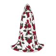thumbnail image 1 of Honeii Rose Flowers Print Poncho Cape, Cloak Coat, Snuggly Hooded Wearable Blanket, Hooded Cape For Teenagers,Halloween Costumes-Large, 1 of 7