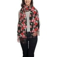 thumbnail image 1 of Honeii Rose Flowers Print Scarf Oversized Scarf Tassel Fall Winter Thick Scarf Warm Shawl Women,Women's Scarves & Wraps, 1 of 8