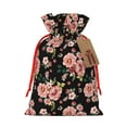 thumbnail image 1 of Honeii Rose Flowers Print Small Burlap Bags,Christmas Drawstring Treat Bags Gift Bags Reusable Candy Goodie Wrapping Bags for Holiday Party Favors Supplies -Small, 1 of 9