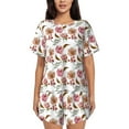 thumbnail image 1 of Honeii Rose Flowers for Women's Summer Pajama Set featuring Soft Short Sleeve Shirt & Matching Bottoms with Convenient Pockets for Relaxed Home Wear-4X-Large, 1 of 6