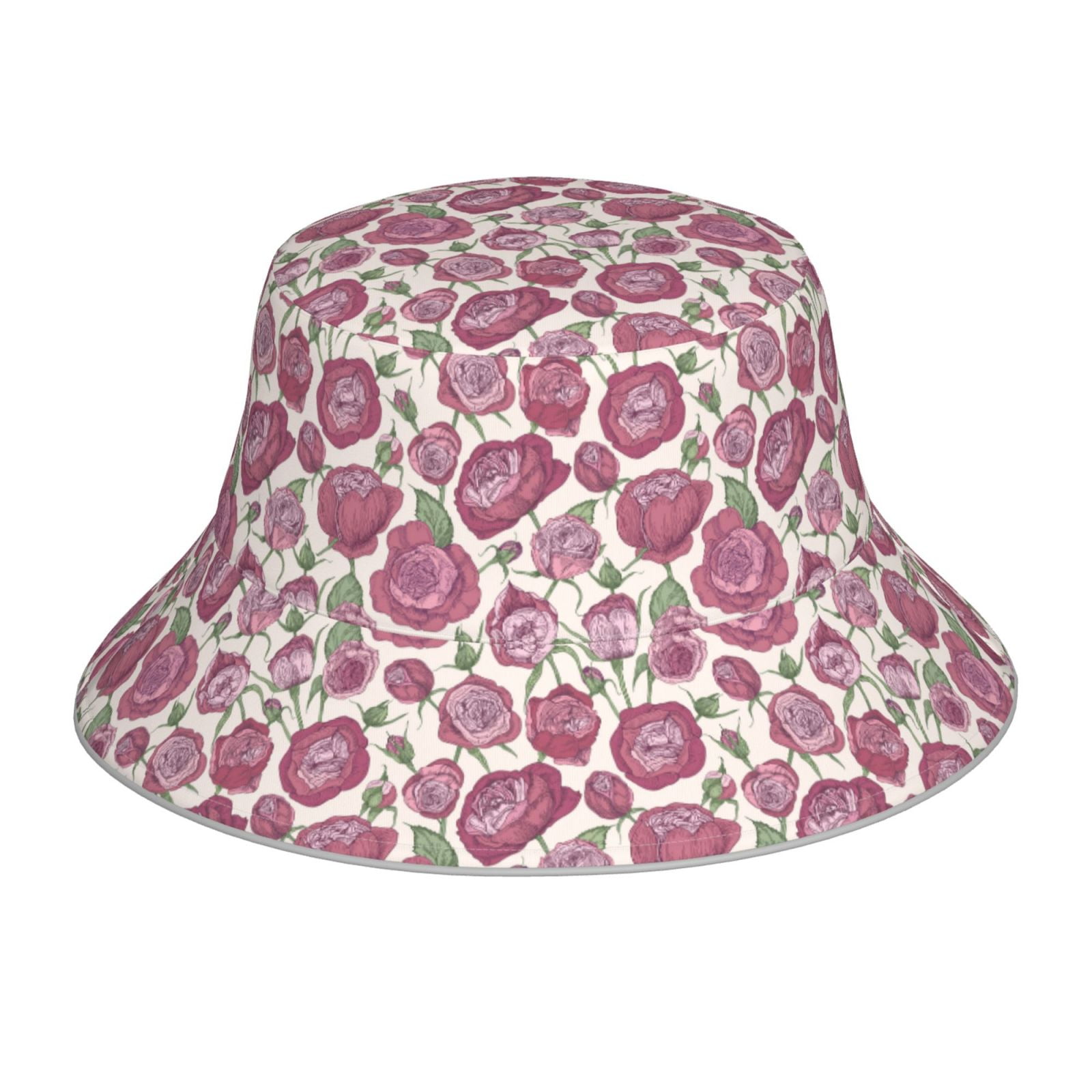 Honeii Rose Flowers for Unisex Bucket Hat Waterproof Rain Hat ...