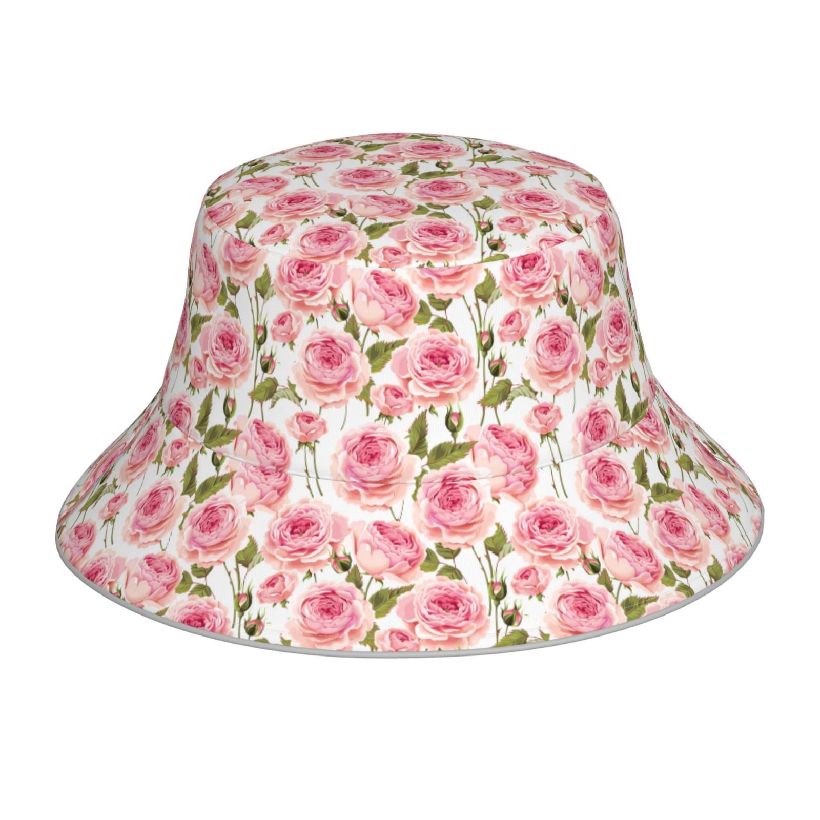 Honeii Rose Flowers for Unisex Bucket Hat Waterproof Rain Hat ...