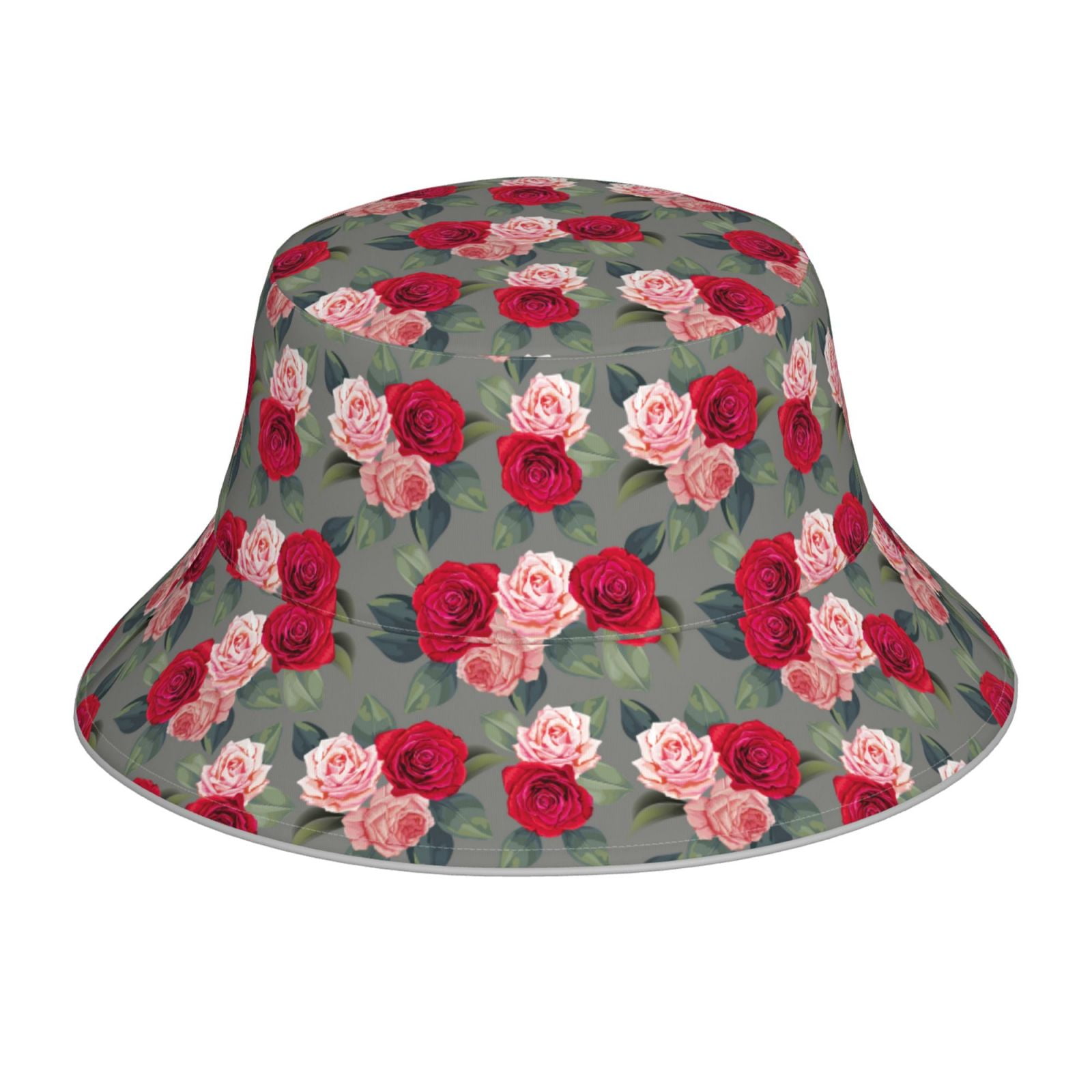 Honeii Rose Flowers for Unisex Bucket Hat Waterproof Rain Hat ...