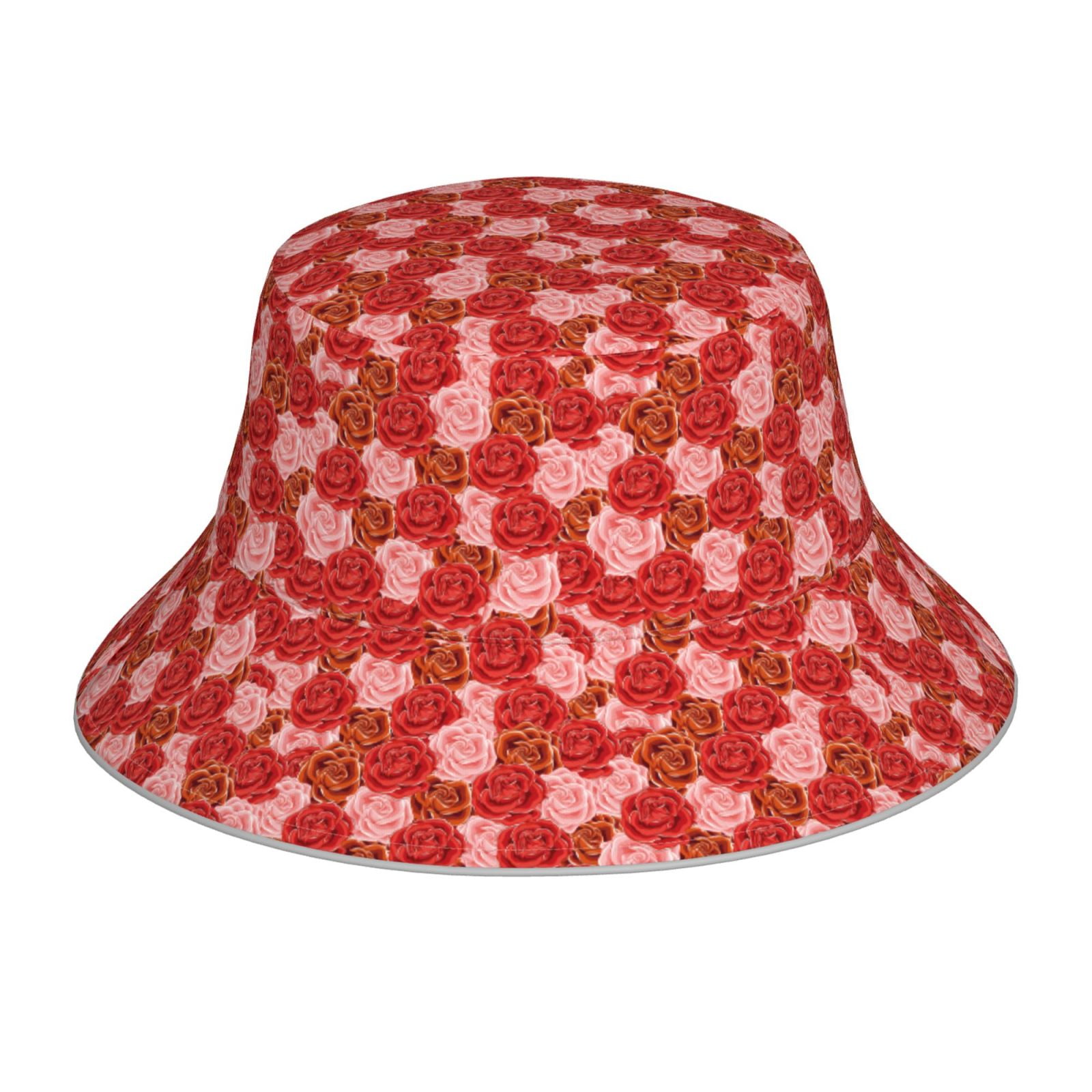 Honeii Rose Flowers for Unisex Bucket Hat Waterproof Rain Hat ...