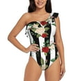 thumbnail image 1 of Honeii Rose Flowers for women's one-piece swimsuit featuring a chic one-shoulder design experience elegance and style in the water-Large, 1 of 6