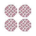 thumbnail image 1 of Honeii Rose Flowers print Leather Coaster Set of 4, ideal for safeguarding your furniture from drinks spills and effortless cleanup-Octagon, 1 of 6