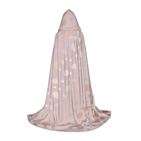 Honeii Rose Gold Abstract Spots 1 Print Poncho Cape, Cloak Coat, Snuggly Hooded Wearable Blanket, Hooded Cape For Teenagers,Halloween Costumes-Large