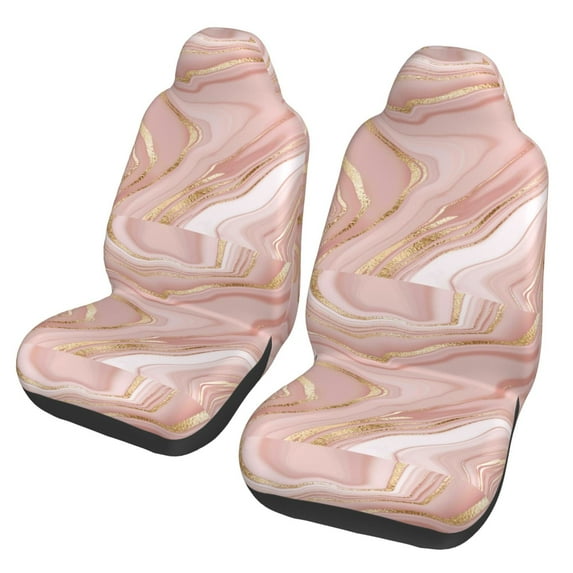 Honeii Rose Gold Glitter Splatter Print Car Seat Covers 2 Pieces, Full Set Universal Seat Covers for Cars, Waterproof Auto Seat Protectors
