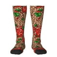 thumbnail image 1 of Honeii Rose Mix Leopard 1 Print Long Socks,Novelty Design Socks Gift for Men and Women,Crew Socks,Calf Socks, 1 of 1