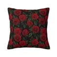 thumbnail image 1 of Honeii Rose Print Throw Pillow, Square Decorative Pillow Forms Soft Fluffy Plump Pillow Decorative Pillow Inserts,Couch Pillows-24"x24", 1 of 7