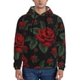 thumbnail image 1 of Honeii Roses Pattern Mens Hoodies Men's Loose Sleeve Sweatshirt,Pullover Hooded Sweatshirt for Men,Essentials Hoodie-Medium, 1 of 7