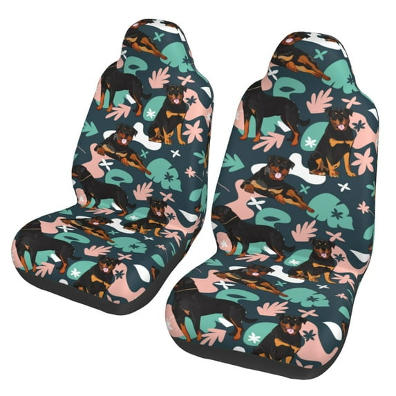 Honeii Rottweiler Print Car Seat Covers 2 Pieces, Full Set Universal Seat Covers for Cars, Waterproof Auto Seat Protectors