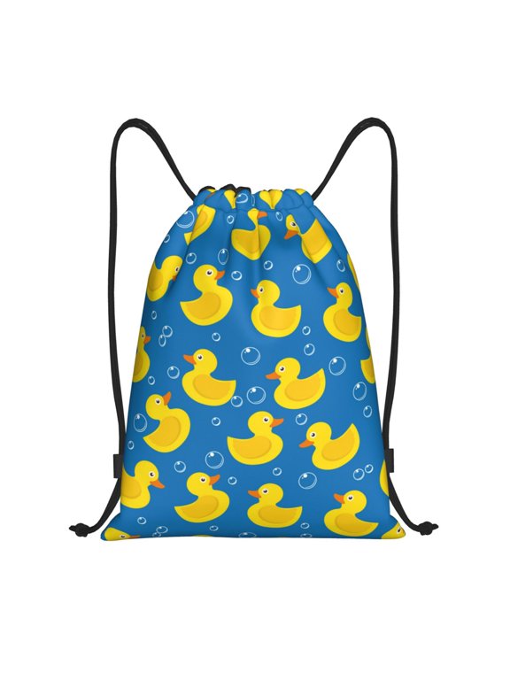 Rubber Duck Print Drawstring Backpack,Drawstring Bags String Backpack Gym Cinch Sack Backpack Sport Bag Draw-Medium