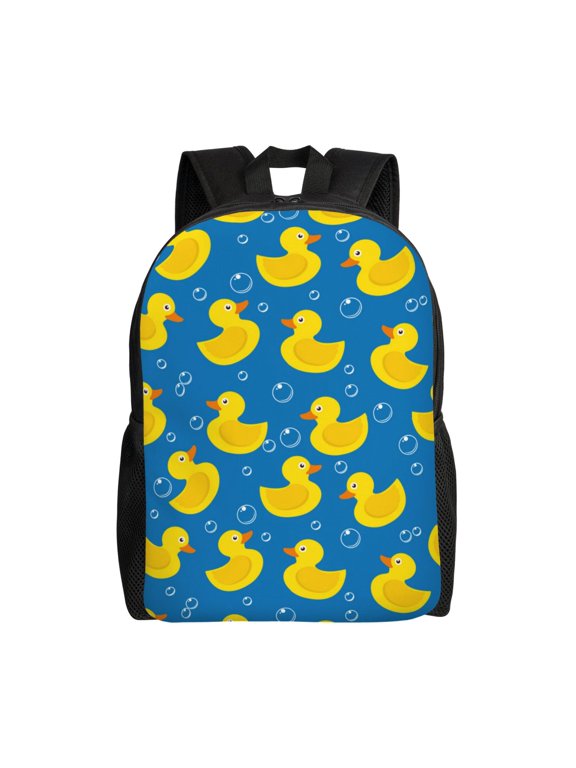 Rubber Duck Print Laptop Backpack for Work, College, Travel, Daily Backpacks for Men Women, Sport Rucksack,Computer Bag