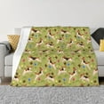 thumbnail image 1 of Honeii Running Beagle print throw blanket, crafted from cozy cotton flannel, offers versatile home decor as a bedding suitable for all seasons.-50"x40", 1 of 6