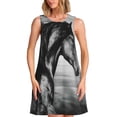 thumbnail image 1 of Honeii Running Horse Print Women's Sleeveless Dress, Loose Fit Casual Dress for Women, Summer Fashion Dress, 1 of 7