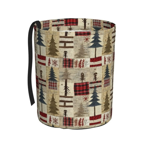 Honeii Rustic Plaid Forest Lodge Print Waterproof Car Trash Can,Waterproof Portable Collapsible Trash Can,Garbage Container fits Most Cars,SUVs,and Trucks