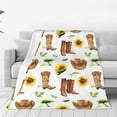 thumbnail image 1 of Honeii Rustic Western Charm Print Fleece Blanket - Throw Blanket for Bed, Sofa, Couch, Camping, and Travel , Microplush Ultra Soft Warm Blanket-60"x50", 1 of 7