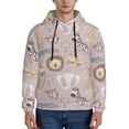 thumbnail image 1 of Honeii Safari Animals Pattern Mens Hoodies Men's Loose Sleeve Sweatshirt,Pullover Hooded Sweatshirt for Men,Essentials Hoodie-Large, 1 of 7
