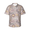 thumbnail image 1 of Honeii Safari Animals Print Men’s Hawaiian Shirt,Classic Button-Down Short Sleeve Shirt, for Beach, Vacation, and Outdoor Activities,Large, 1 of 7