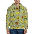 thumbnail image 1 of Honeii Sage Green With Sunflowers Pattern Mens Hoodies Men's Loose Sleeve Sweatshirt,Pullover Hooded Sweatshirt for Men,Essentials Hoodie-3X-Large, 1 of 7