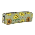 thumbnail image 1 of Honeii Sage Green With Sunflowers Pattern Pencil Case, Pencil Pouch, Pencil Case Small, Pencil Pouch Aesthetic, PVC Pencil Pouch, Pencil Bag, Makeup Pouch, 1 of 7