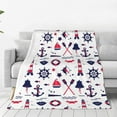 thumbnail image 1 of Honeii Sailing Marine Travel Print Fleece Blanket - Throw Blanket for Bed, Sofa, Couch, Camping, and Travel , Microplush Ultra Soft Warm Blanket-50"x40", 1 of 7