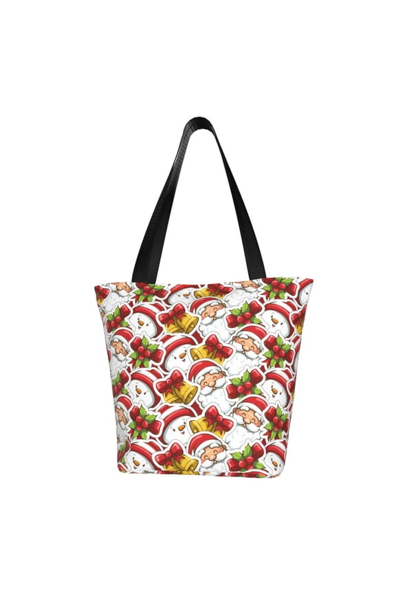 Santa Claus bells Snowman Print Women Top Handle Satchel Handbags,Fashion Handbag,Messenger Tote Bag Purse for Women,Shoulder Bag Handbag for Travel, Work