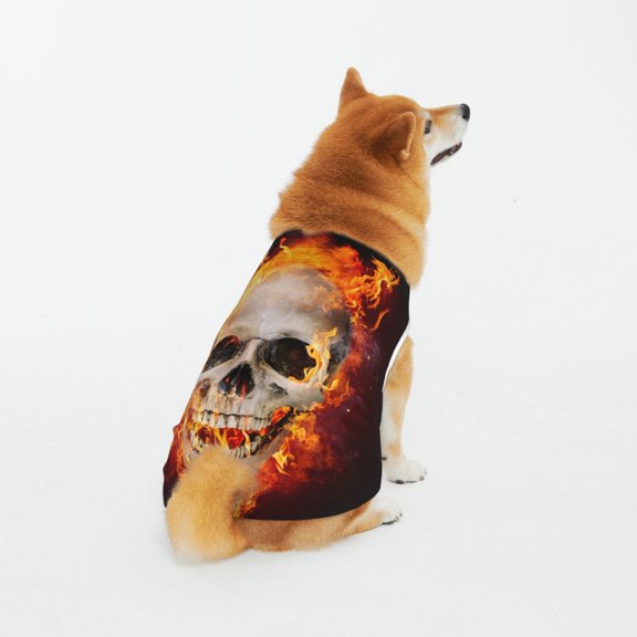 Honeii Satanic Skull Pattern 100% Cotton Dog Clothes Dog Costumes Doggie Shirts Puppy Shirt Pet Vest Tank Top Cat Tee-4X-Large