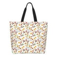 thumbnail image 1 of Honeii Sausage Tomato Toast Print Tote Bag for Women, Foldable Tote Bag Large Shoulder Bag Top Handle Handbag for Travel, Work, 1 of 8