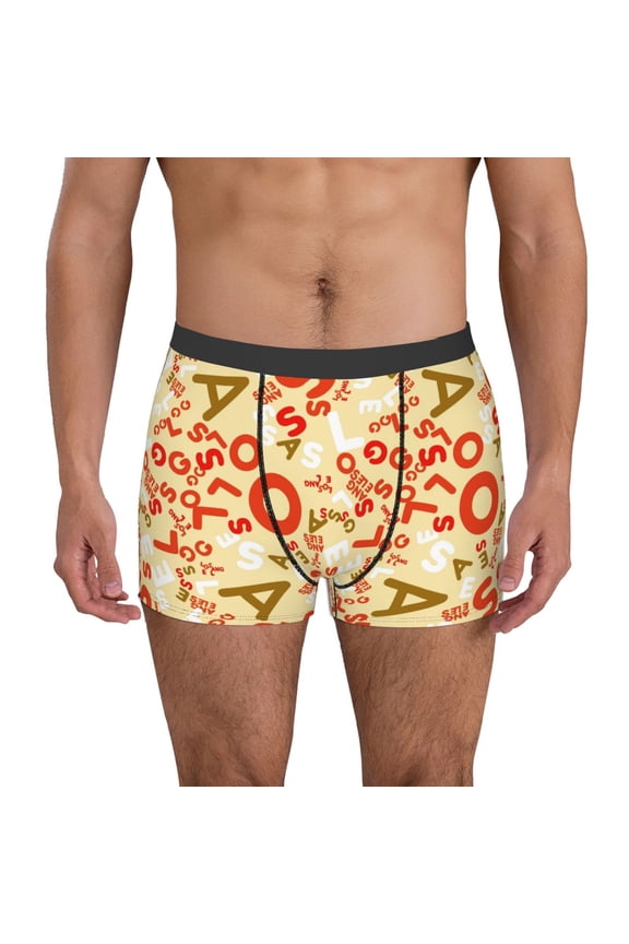 Scandinavian Alphabet2 Men's Underwear Boxer Briefs Pack, ComfortSoft Boxer Brief for Men, Moisture-Wicking Breathable-X-Large