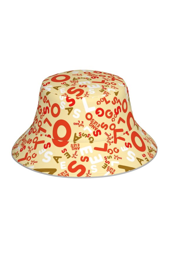 Scandinavian Alphabet2 for Unisex Bucket Hat Waterproof Rain Hat Reversible Shiny Rave Bucket Hat for Concert Festival Boonie Cap