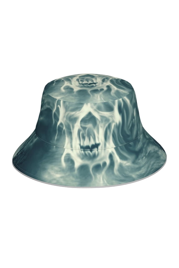 Scary Moon And Clouds for Unisex Bucket Hat Waterproof Rain Hat Reversible Shiny Rave Bucket Hat for Concert Festival Boonie Cap