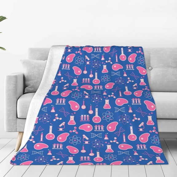 Honeii Science Experiment Print Fleece Blanket - Throw Blanket for Bed, Sofa, Couch, Camping, and Travel , Microplush Ultra Soft Warm Blanket-40"x30"