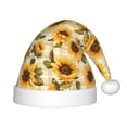 thumbnail image 1 of Honeii Scottish Plaid Sunflower Print Hat Santa Claus Hat For Xmas Party, Christmas Caps For Boys Girls Child,Christmas Beanie, 1 of 6