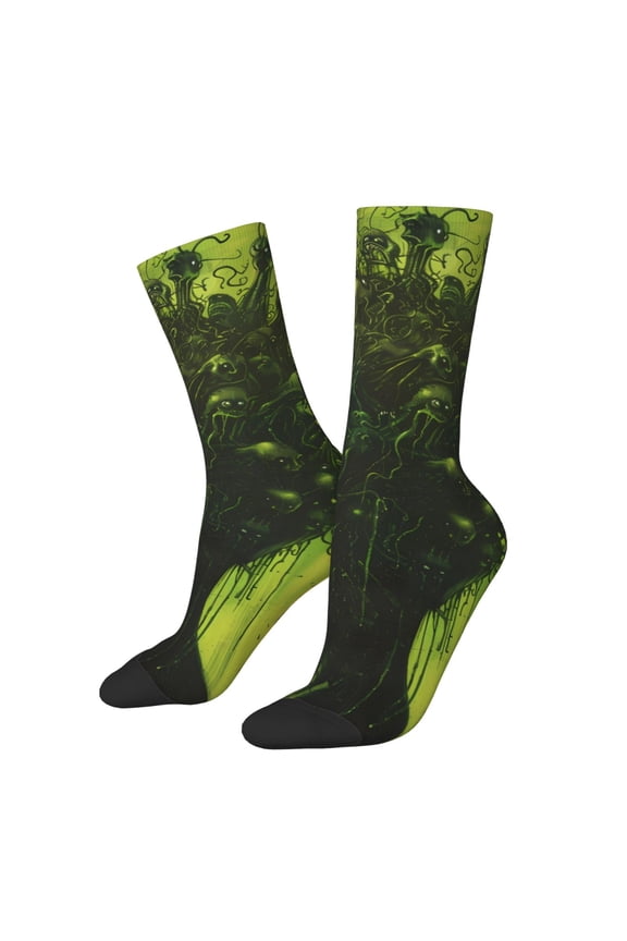 Screaming Horror Art Print Adult Socks,Crew Socks,Casual Calf Socks,Daily Wear Socks for Men & Women, Perfect for Sports, Casual and Everyday Use