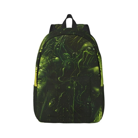 Honeii Screaming Horror Art Print Canvas College Laptop Backpack, Durable Rucksack Travel Notebook Bag School Backpack Book Bag for Men Women-Small