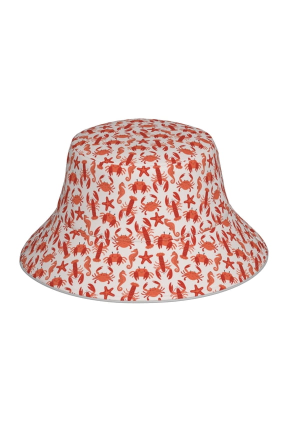 Sea Creatures for Unisex Bucket Hat Waterproof Rain Hat Reversible Shiny Rave Bucket Hat for Concert Festival Boonie Cap