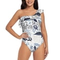 thumbnail image 1 of Honeii Sea Life Elements for women's one-piece swimsuit featuring a chic one-shoulder design experience elegance and style in the water-X-Large, 1 of 6